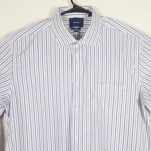 Faconnable Sz L Dress Shirt Purple White Striped